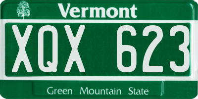 VT license plate XQX623