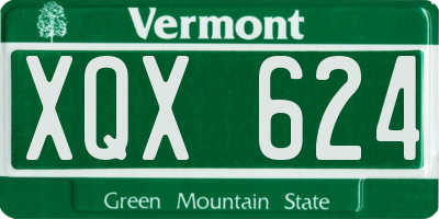 VT license plate XQX624