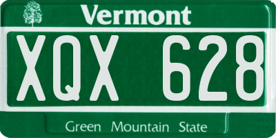 VT license plate XQX628