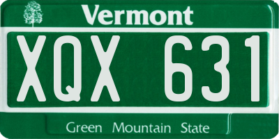 VT license plate XQX631