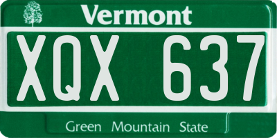 VT license plate XQX637