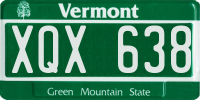 VT license plate XQX638