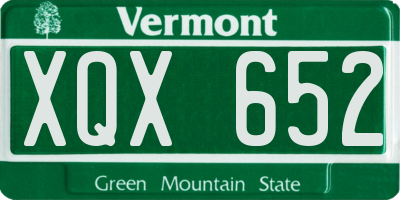VT license plate XQX652