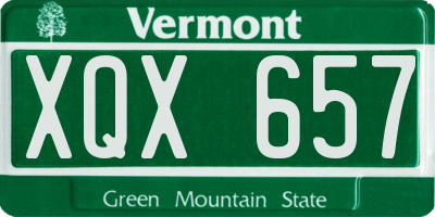 VT license plate XQX657