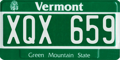 VT license plate XQX659