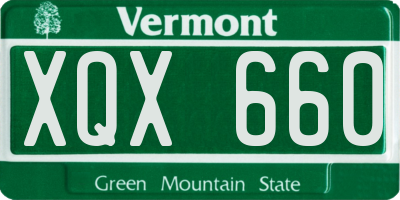 VT license plate XQX660
