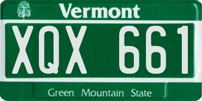 VT license plate XQX661
