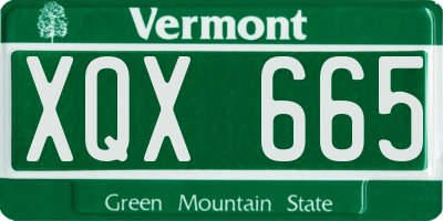 VT license plate XQX665