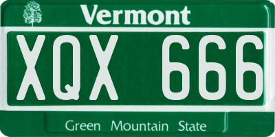 VT license plate XQX666