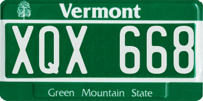 VT license plate XQX668
