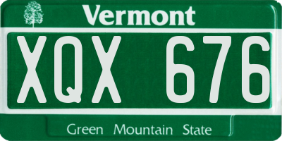 VT license plate XQX676