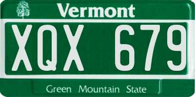 VT license plate XQX679