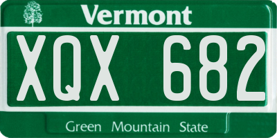 VT license plate XQX682
