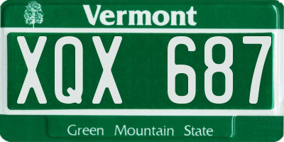 VT license plate XQX687