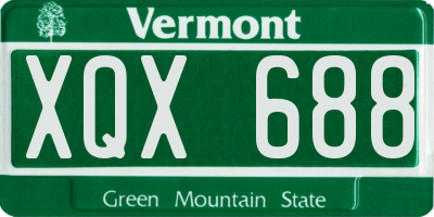 VT license plate XQX688