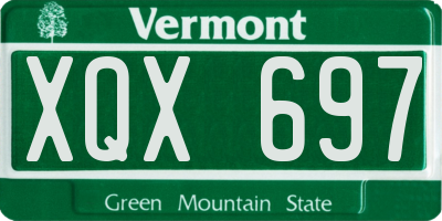 VT license plate XQX697