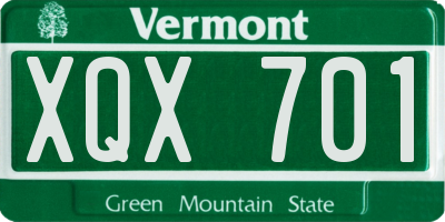 VT license plate XQX701