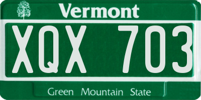 VT license plate XQX703