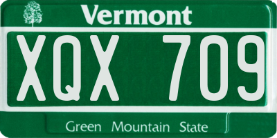 VT license plate XQX709