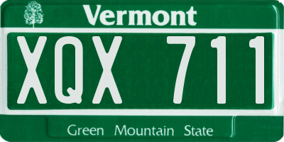 VT license plate XQX711