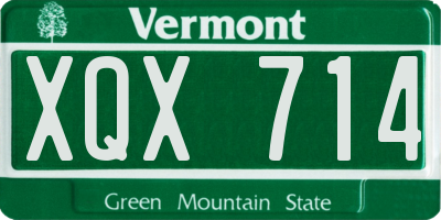 VT license plate XQX714
