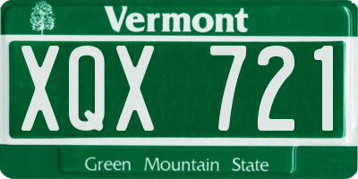VT license plate XQX721