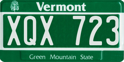 VT license plate XQX723
