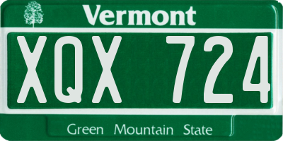 VT license plate XQX724