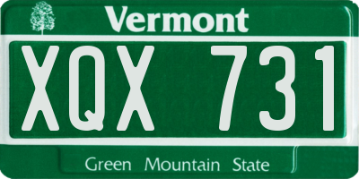 VT license plate XQX731