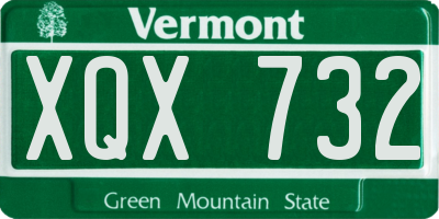 VT license plate XQX732