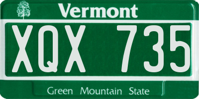 VT license plate XQX735