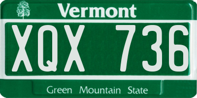 VT license plate XQX736