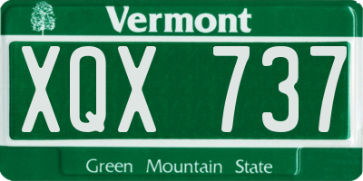 VT license plate XQX737