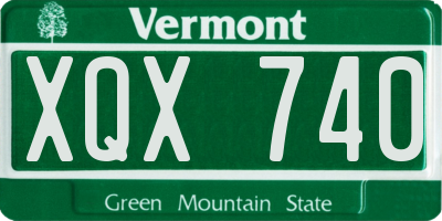 VT license plate XQX740