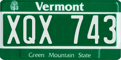 VT license plate XQX743