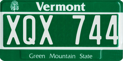 VT license plate XQX744
