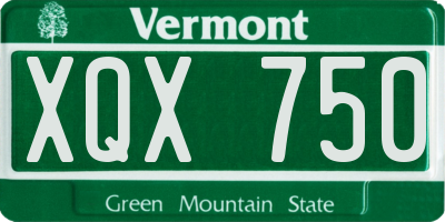 VT license plate XQX750
