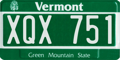 VT license plate XQX751