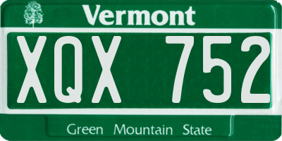 VT license plate XQX752