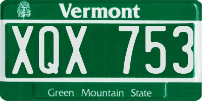 VT license plate XQX753