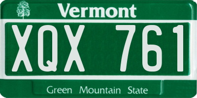 VT license plate XQX761