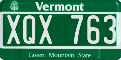 VT license plate XQX763