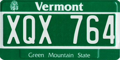 VT license plate XQX764