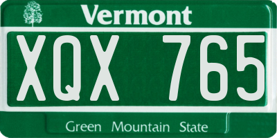 VT license plate XQX765