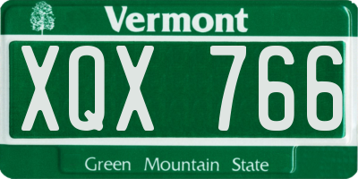 VT license plate XQX766