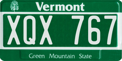 VT license plate XQX767