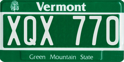 VT license plate XQX770