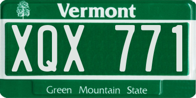 VT license plate XQX771
