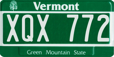 VT license plate XQX772