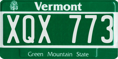VT license plate XQX773